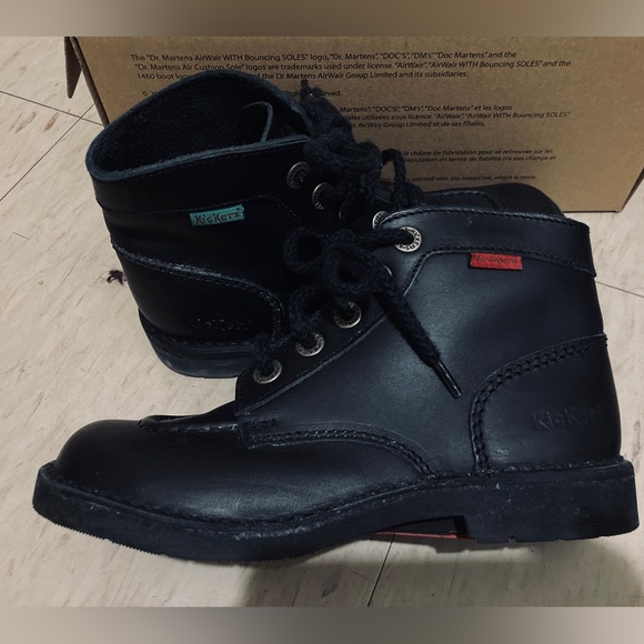 KICKERS - LEGENDIKNEW NOIR - Black Leather - Size 6 (fits 5.5-6) - Picture 2 of 3